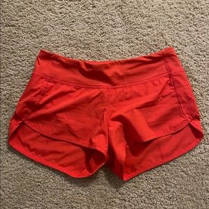 Lululemon Red/Orange Running Shorts Size 4